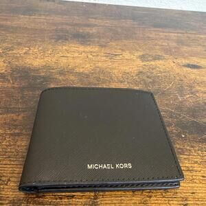 Michael Kors Men’s Slim Bifold Wallet Black Leather • “Andy” Style • Brand New